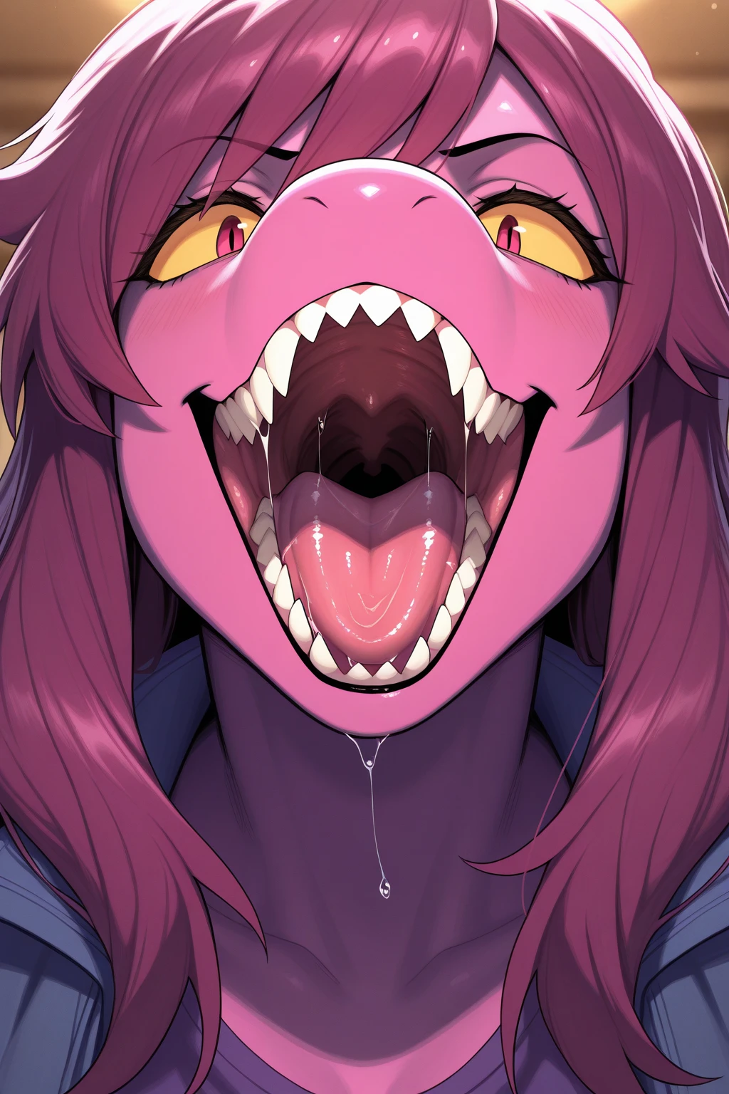 best quality, 8k, 32k, masterpiece, UHD:1.2), highres, ((sharp focus)), beautiful detailed uvula, ((big uvula))