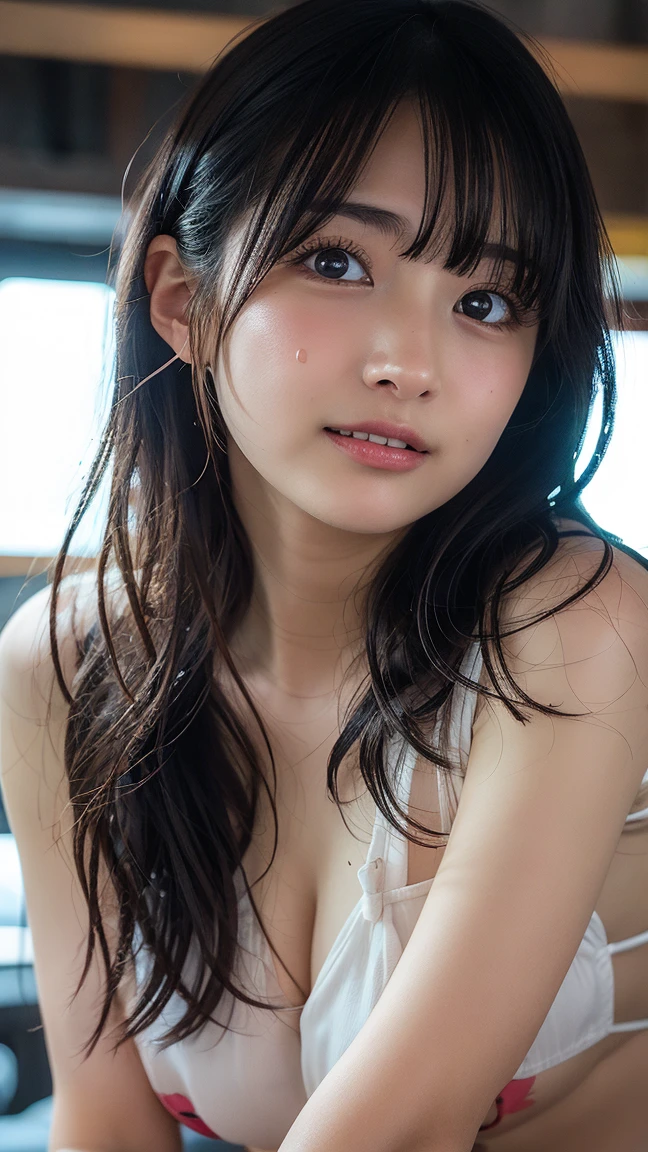 (masterpiece),Highest quality, One girl, blush, Not reconciled, Cowboy Shot, (Clenched_teeth:0.5) ,(nsfw,Half naked,Nipples,Bukkake,Full of love juice,Creampie,Masturbation),bed,Lie down,Tongue out