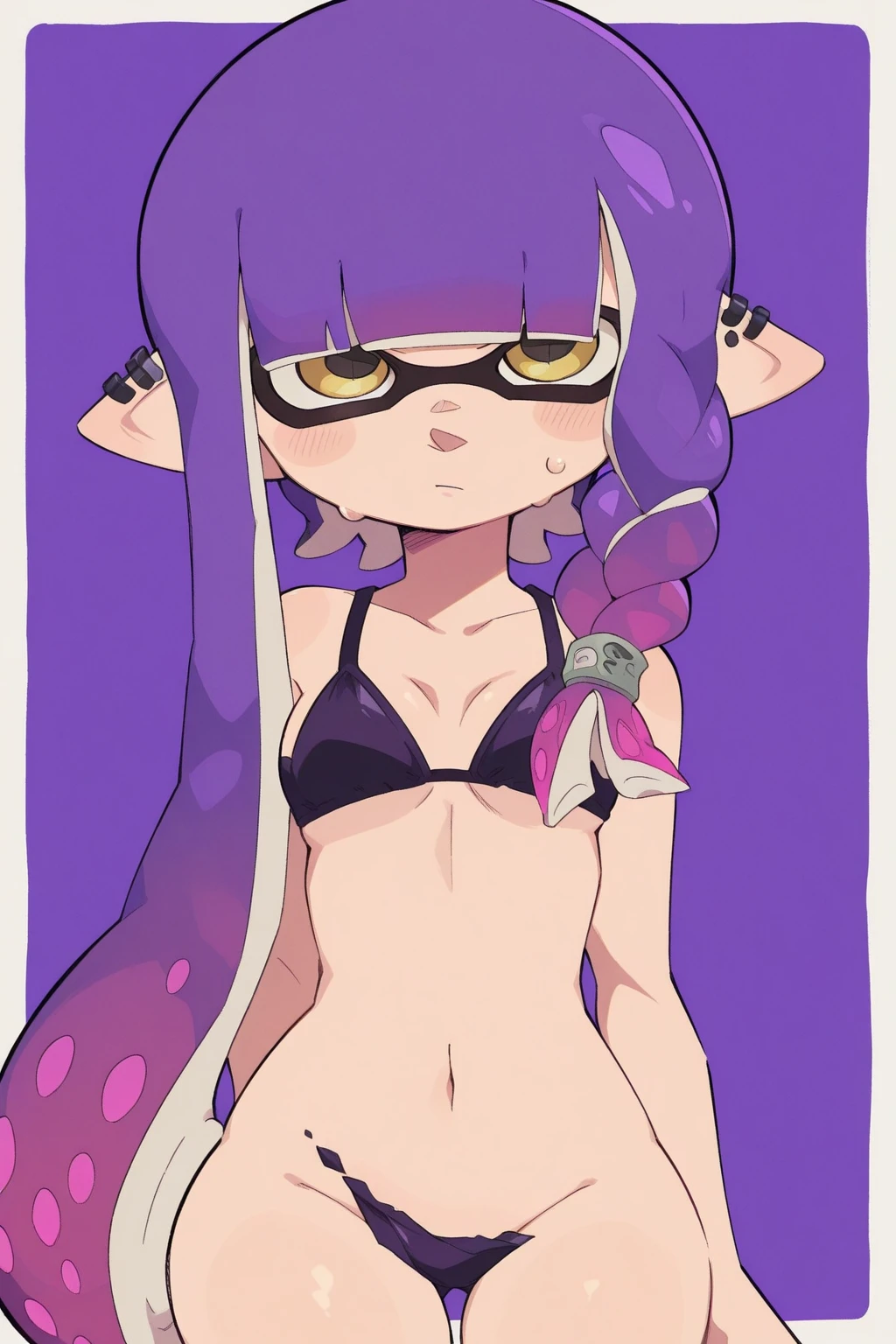Splatoon Octopus Girl 、super big breasts、fua、Pose that emphasizes the chest、sexy dynamic pose、smile、