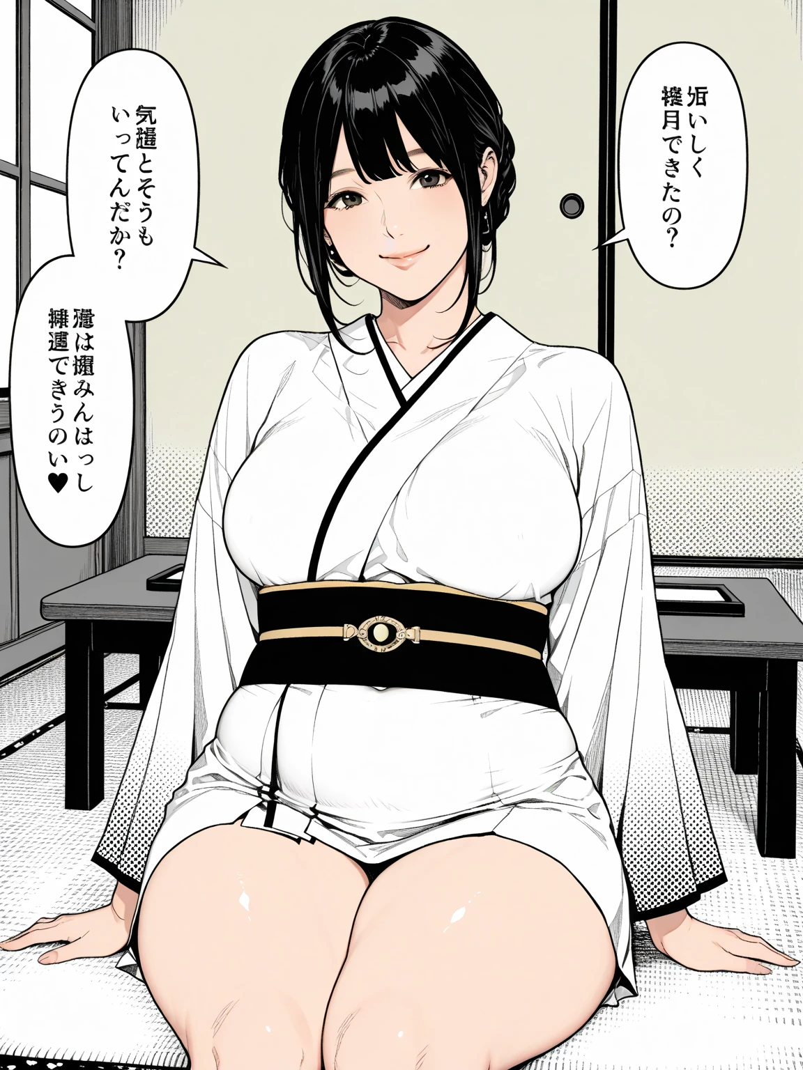 nsfw,1 male,Sweat,White Breath,Demon slayer,Shinobu Kocho,(Cleavage voyeur),Prone,room,(Big Breasts),Side view,dorsal position,Instant 2 frames,Large areola