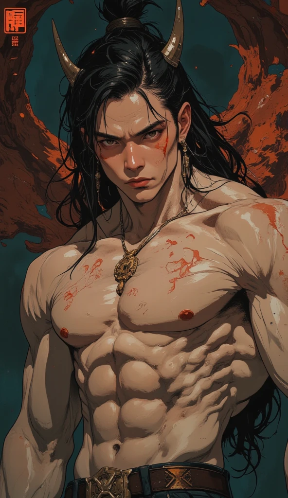 (((intricate design))) (((Top quality))) (((16K))) (((High Definition))) 16K splash art, high-res, ultra sharp, ((masterpiece)), the best quality, expressive eyes, perfect face, Super eyes, perfectly detailed anatomy, (((ripped pecs))) (((Volumetric lighting))) (((natural light))) (((dark shadows))) (((fluorescent lights))) (((1male))) (((muscular))) (((bodybuilder))) (((broad shoulders))) large bulge (((Asian Man))) (((red shimmering butterfly wings))) powerful warrior, Black straight long hair, red eyes, in the rainforest, glitter, sparkles, fire, flying, fairy magic, flying, glossy skin, coloured tattoos, earrings, royalty, shimmer, delicate, beautiful, red shimmering translucent suit, black boots, jewellery, scary, intimating, angry, enraged, moustache, metallic,