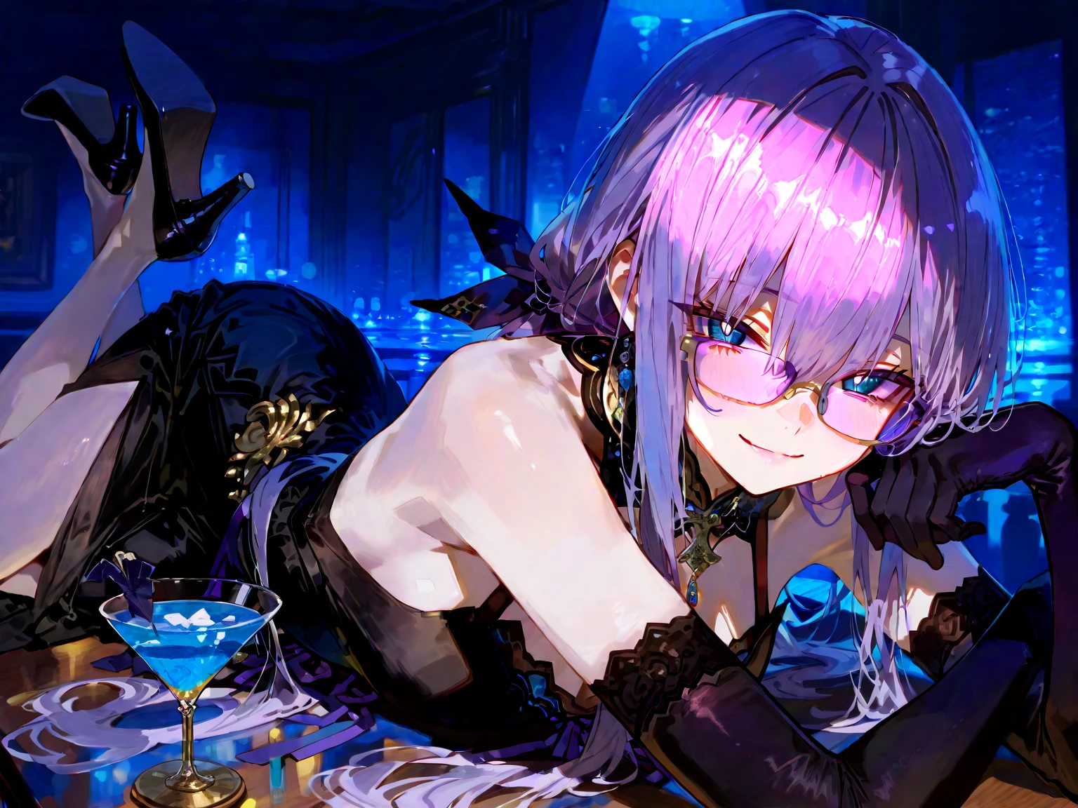 (Highest quality, masterpiece), Intricate details, Sexual, (((witch))), (witchの帽子), ((ボタンを外したwitchの服)), orgasm, Love Juice, Small breasts, Pussy, 15 years, , Gray Hair, Messy short hair, Wear glasses, Plain Girl, Very embarrassed face, blush, ((whole body)), Blurred Background, Medieval bedroom,