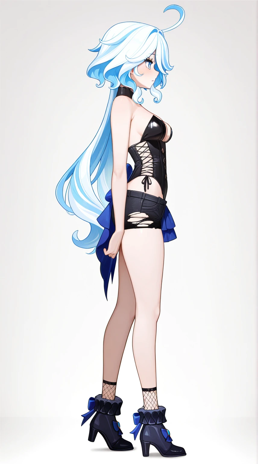 One in a straitjacket，Close-up of a woman with white hair, Anime figure; Full-body art, photorealistic anime girl rendering, anime woman fullbody art, monokini, rossdraws 2. 5, belly-bar, with blue skin, full bodyesbian;, full-body xianxia, render of april, full body portrait of a short!, Rem Rezero，Black pantyhose，Orgasmic face，nakeness，The legs are more beautiful，Wears black pantyhose，Sweat on the feet，The hair is white