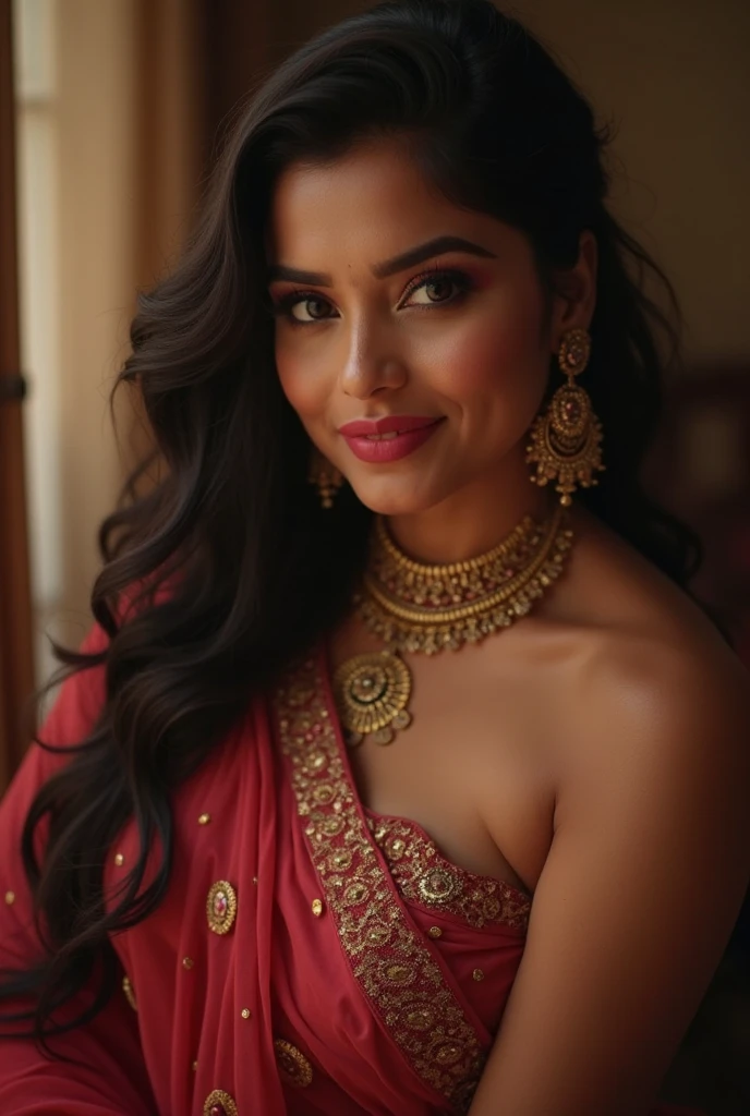 6 ft big breasted average beautiful sri lanakan wealthy age 25 girl in maharani dress. Wearing Academic regalia.well educated.sit in chair with massive big boobs, big butt 
