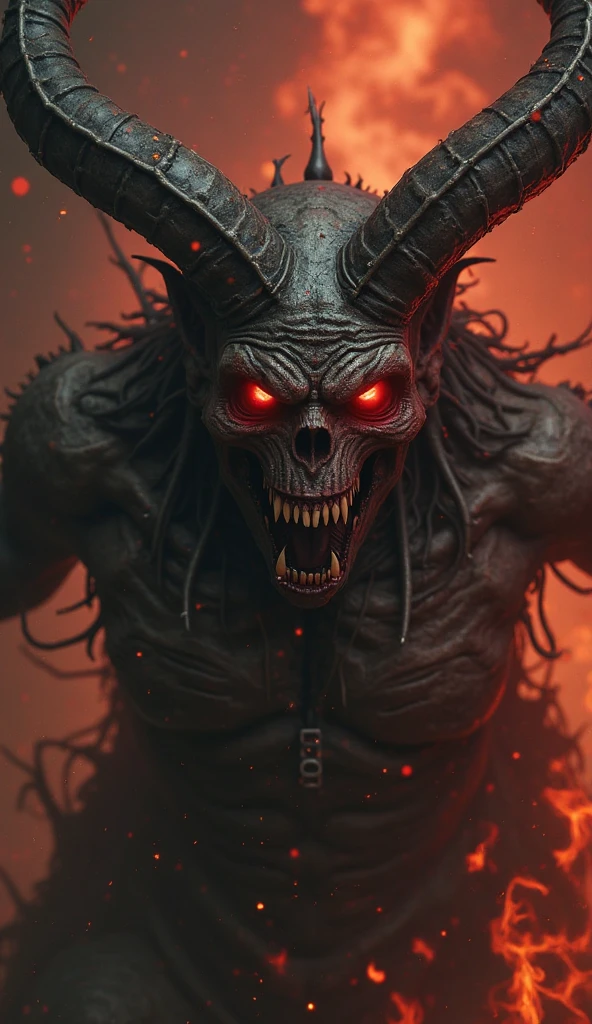 professional 3d model of <lora:LoDe+Ro style:1>
a demonic looking creature with a glowing face,solo,looking at viewer,open mouth,red eyes,1boy,male focus,teeth,no humans,glowing,fire,sharp teeth,LoDe+Robots Style,Love Death + Robots style,Love,Death & Robots style,animated,horror,dark,black,apocalyptic,dystopian,domination,creature,beast,monster , dramatic light, cyberpunk, LoDe+Ro style, octane render, highly detailed, volumetric, dramatic lighting