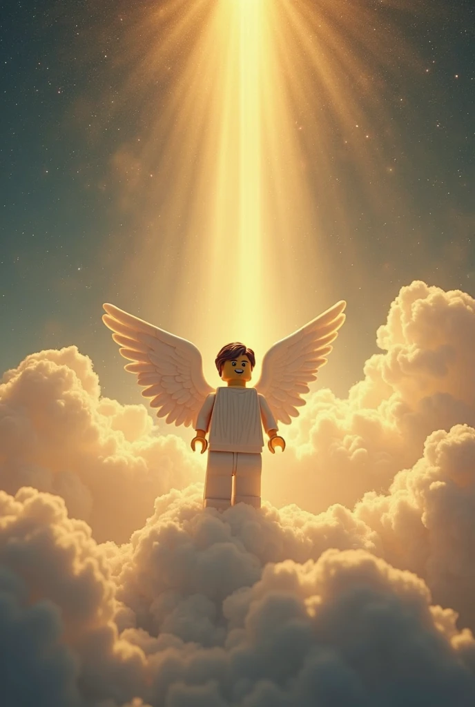 teen man angel in the sky, realistic 4k