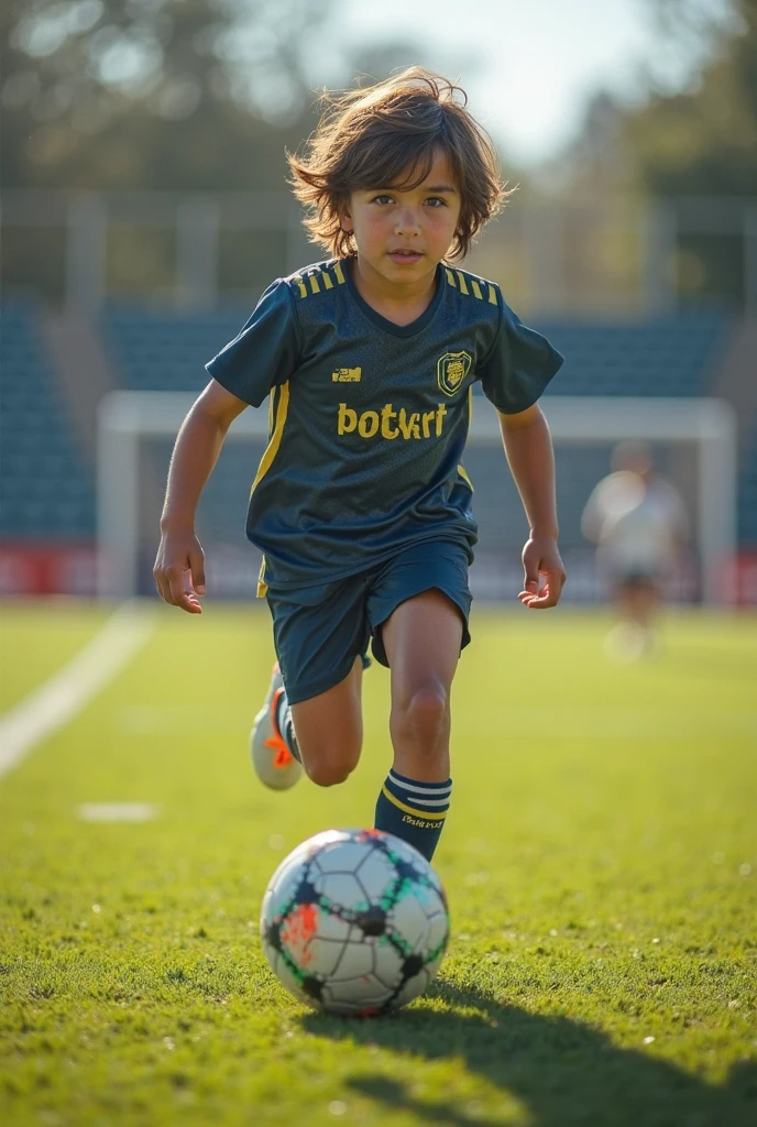 A boy hwo is playing football. His arjrentain. His name is md r nayon. Photo size is facebool cover photo size

