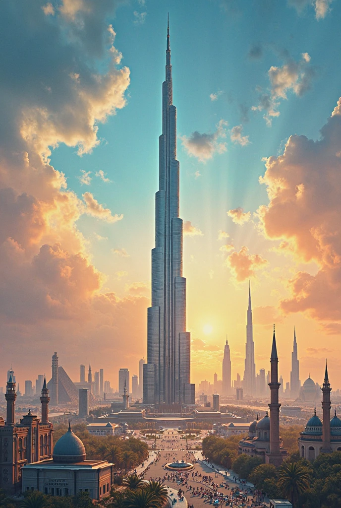 Tajmahal is situated side of Burj Khalifa in Dubai
