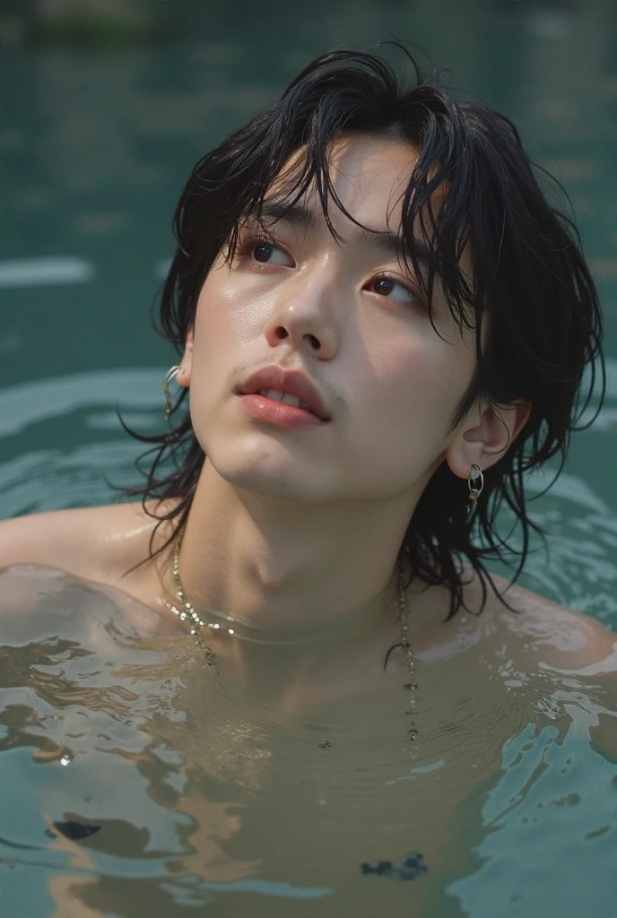 BTS's Jin in the pool、Completely naked、Full nudity、erection