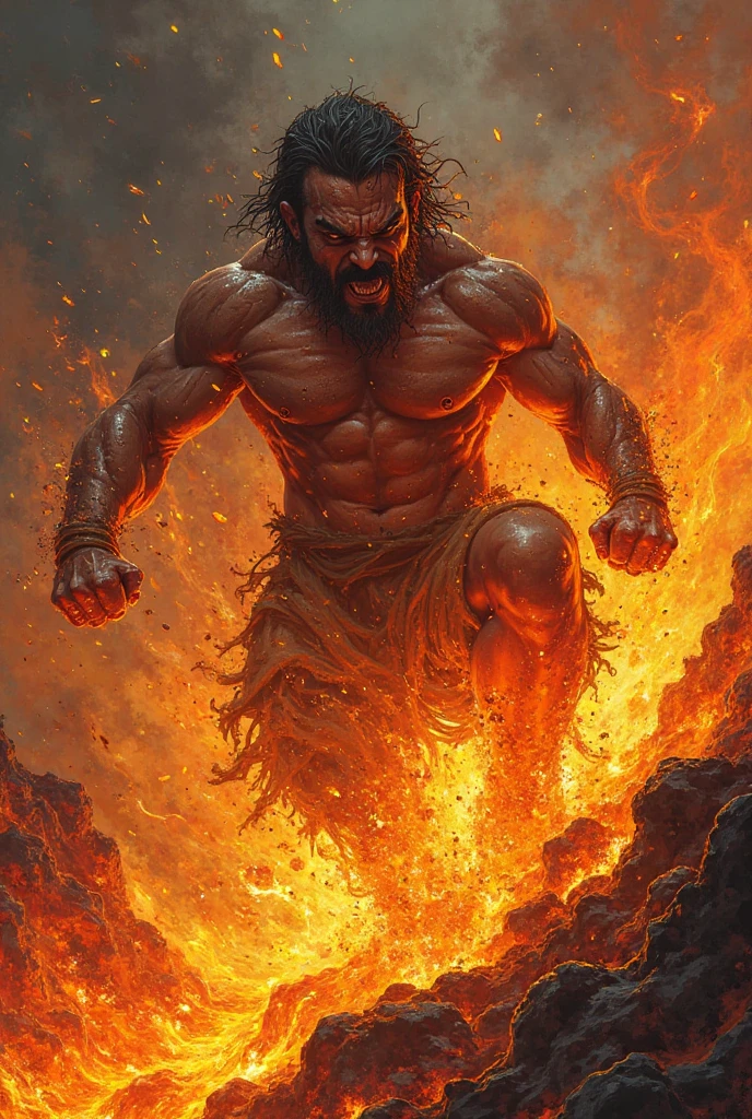 Heracles on a funeral pyre in a poisoned tunic