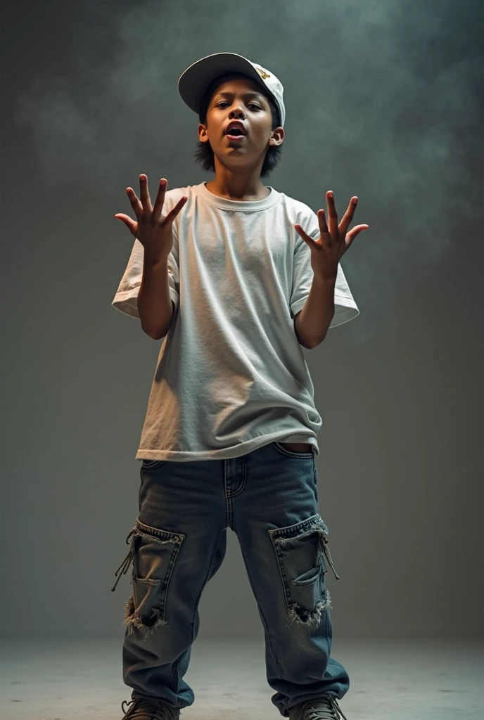 One boy rapping 
