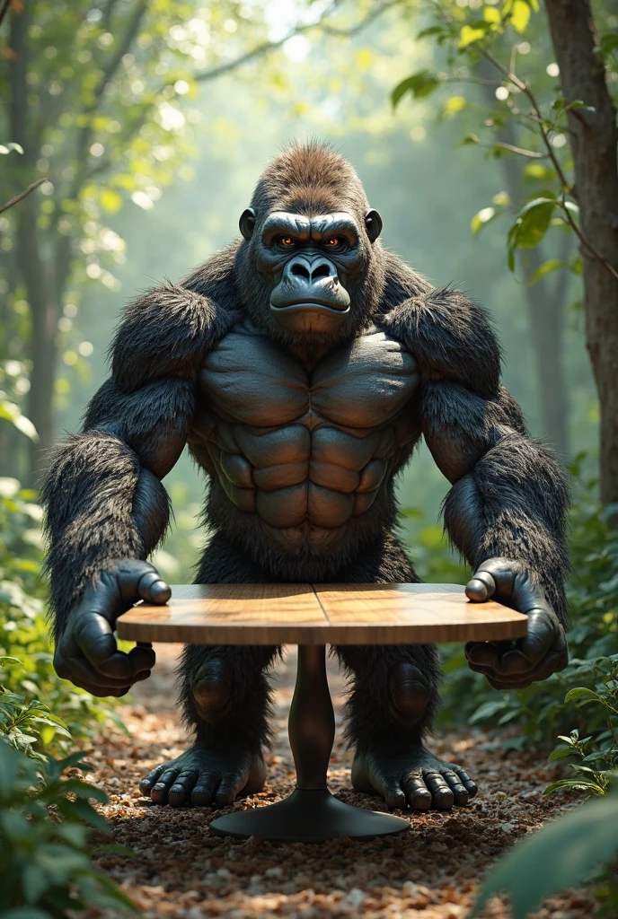 Fat gorilla in a darkwood tavern