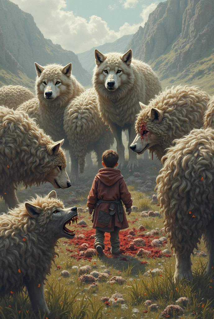 The wolf attacked the sheep and took many of them away. The boy felt sorry and regretful that he had been dishonest with the villagers from the beginning.