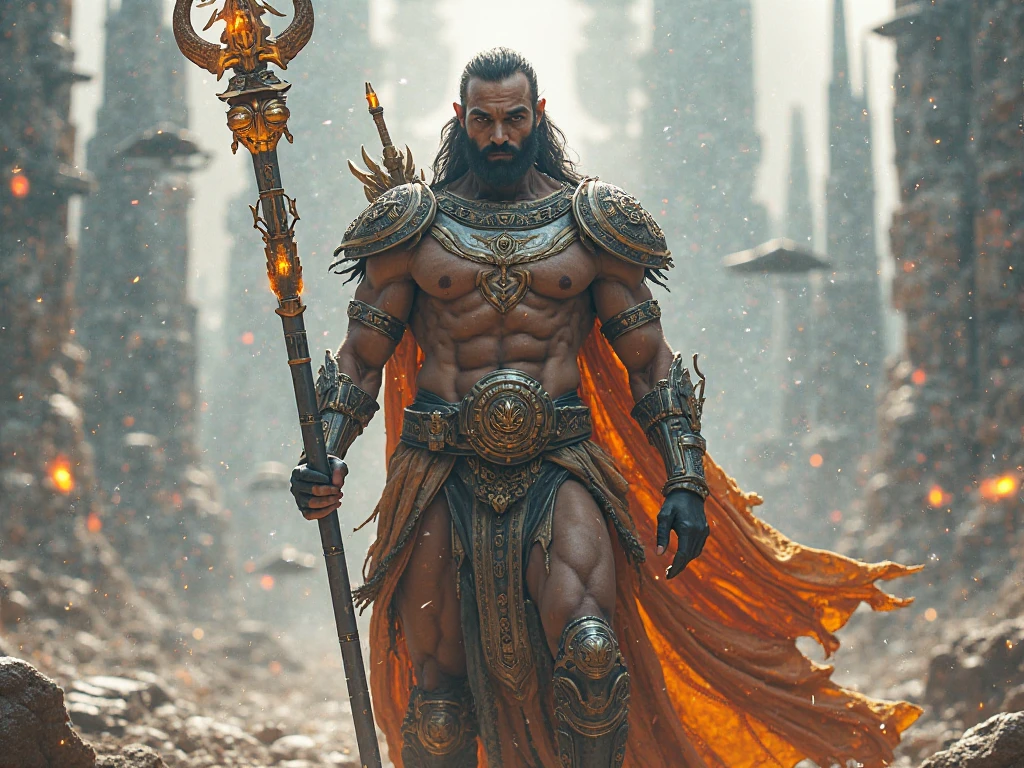 Ram god with lasted weapons 