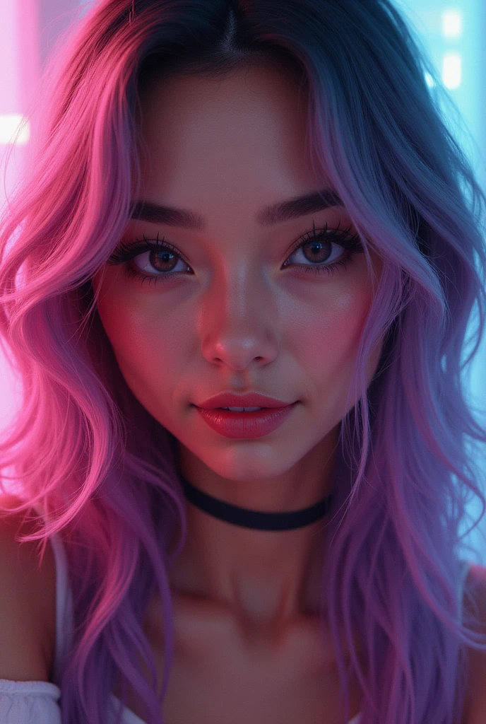 Nsfw, highly detailed,8k,masterpiece, 1girl, Blue pink_hair,nude,smile, (perfect_face),bound, close-up,bdsm,on_back, ornate, intricate, dramatic lighting,4k,detailed_background,caustics, full_body,