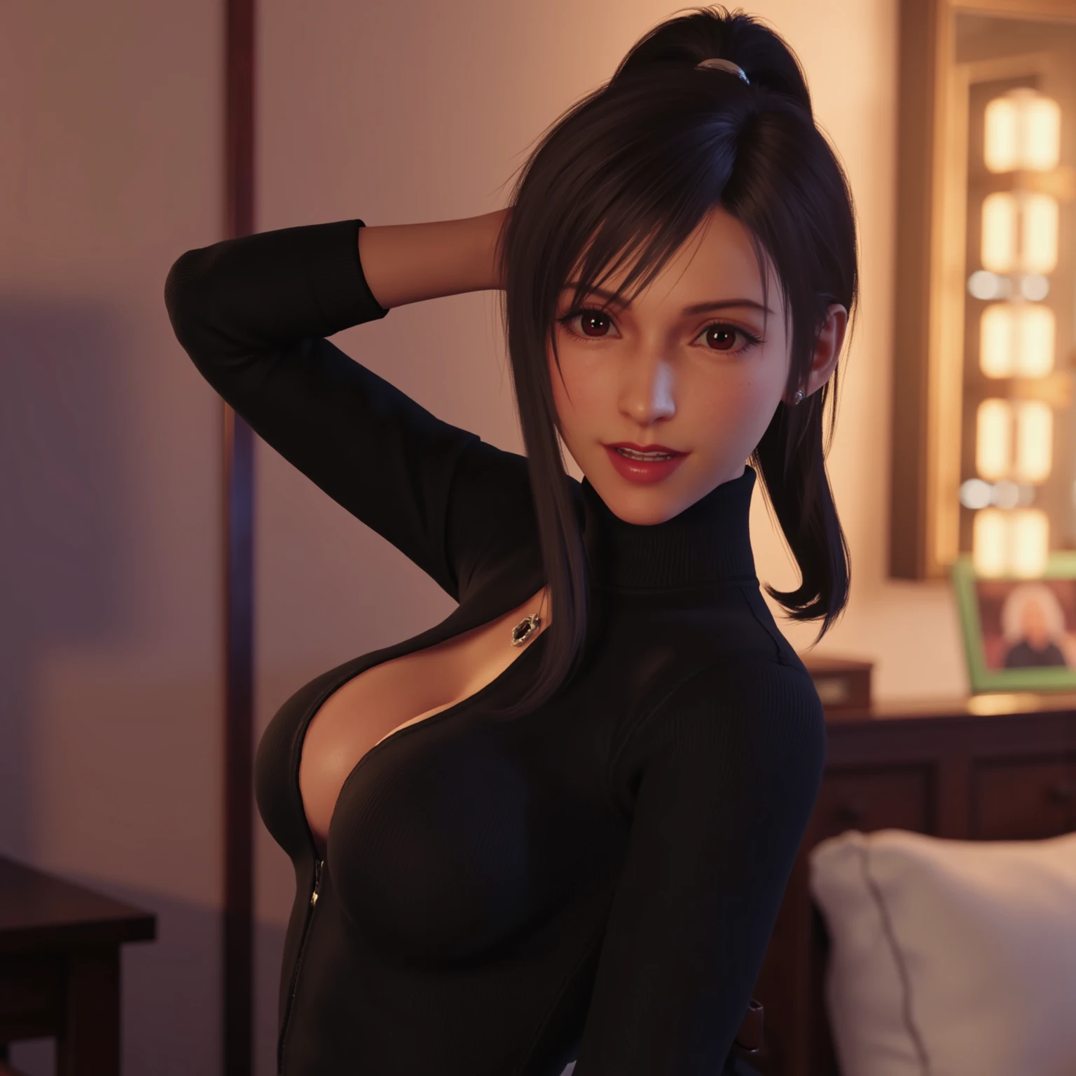 tifa, final fantasy 7 remake,
tifa, final fantasy 7 remake, shade of brown hair, a lot of sweat, masterpiece, , very long hair, beautiful , , reddish brown eyes, (hard lights, hard shadow, key light, key lights), huge breasts, left only earpiece, stick earpiece, red earpiece, {one earpiece}, left earpiece, detailed bra, white bra, very detailed bra, shiny skin, lace, lace trim, lace-trimmed legwear, delicate pattern, intricate detail, slime girl, cross leg, full body, beautiful face, pure face, seductive posture, sexy pose, , , arms at sides, alluring, clean, beautiful face, pure face, pale skin, long hair, (medium breasts, beautiful breasts, ), shiny skin, skindentation, lace, lace trim, (hanfugirl:0.8), slim girl, full body, (((((office clothes, smile, office background )))))
<lora:tifa:0.75>