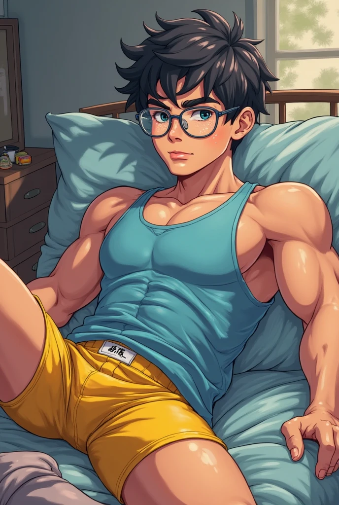 ((androgynous)), ((boyish)), chubby, (very short hair), (pudgy face), (thick), overweight, beefy, (cute), (little brat), (naughty brat), (belly button), Chubby body, Sweaty body, (Smelly body), (moobs), (ikemen), (Obese man like female breasts), (school uniform), (sexly), (nipples), (Sitting), (naughty smile), (eyelashes), (yaoi)