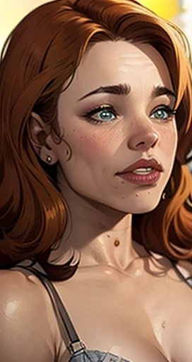 Jovem, ruiva, pensativa