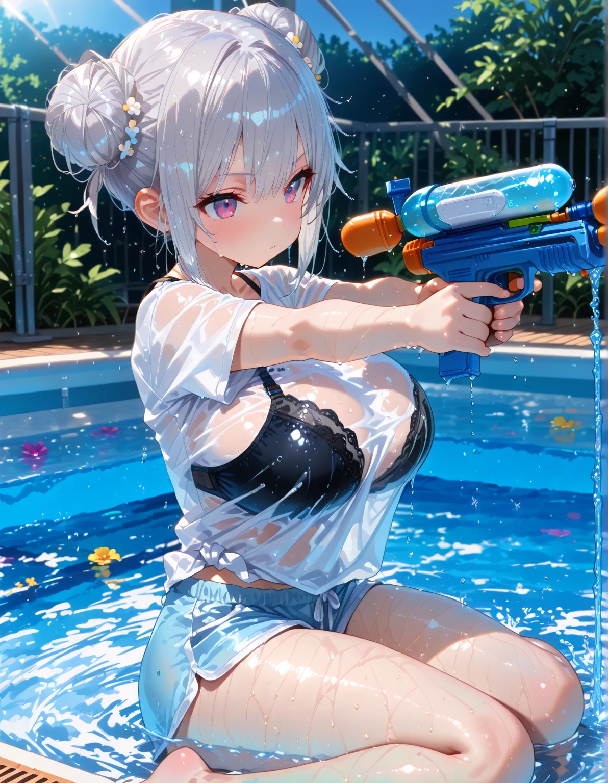 Ultra realistic detailed anime girl with stethoscope in her chest hyper realistic.