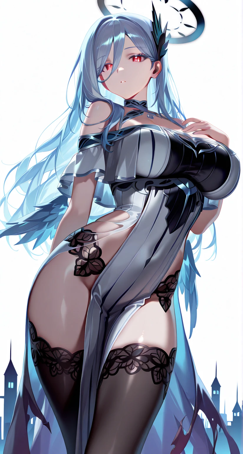 [(nsfw:1.5): :0.5], [(black background:1.5)::0.8], [white clothes|black clothes], (ass focus:1.5), dynamic angle,1girl, solo, (((masterpiece))), (((best quality))), ((ultra-detailed)), (illustration), (detailed light),((an extremely delicate and beautiful)),dramatic_shadow,ray_tracing,reflection, 4K,8K,16K,32K, Fine Skin detail, Skin indentation , colorful skin, (Huge Boobs:1.5), small waist,Collarbone, eyelashes, retina,