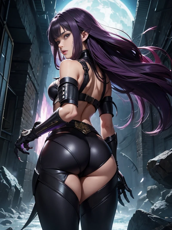 "The Last Anaconda Amazon" Beautiful woman, cold face, sexy butts, no horns, have an anaconda tail behind her butts, scary tail, have a thousand arms, an ancient witch, wear a full-mask cover face, Giant Crossbow Locked Connect With Arm, wear an old-fashioned hood, wear a clothes from Arknights, Bloodborne theme, Arknights theme, dark fantasy, scary theme, green forest, monstrous pet, bloody background, supervillain, evil movement, mercilessly squads.
