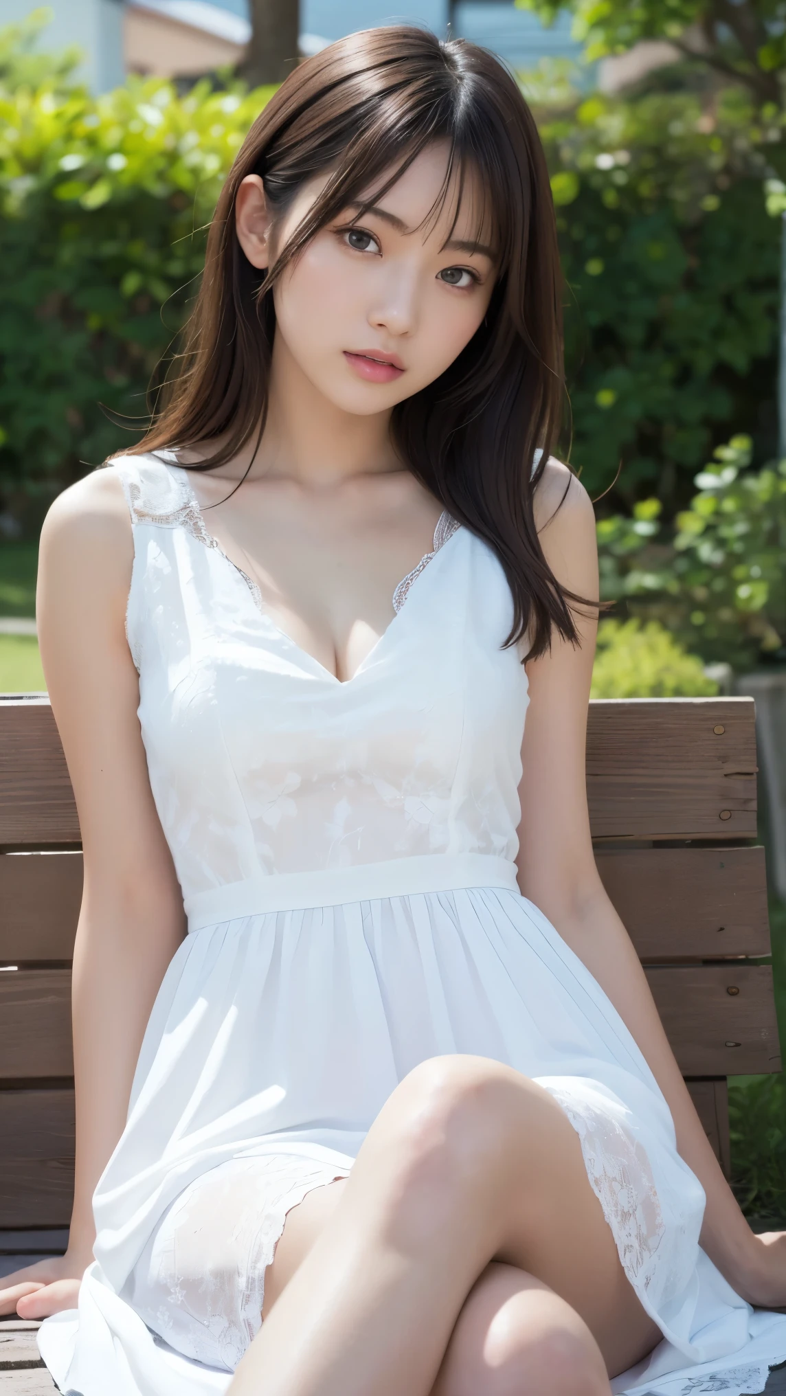 Close up portrait of woman walking in park in white bra、Japan Person Model、Young Sensual Gravure Idol、Young cute gravure idol、Realistic Young Gravure Idol、Realistic sensual gravure idol、Young gravure idols、sophisticated gravure idol、Yoshitomo Nara、Young skinny gravure idol、beautifull asian girl ever、oppai、full body Esbian、White camisole、The whole body is soaking wet、(highest quality), (Tabletop), photograph, Realistic, (1 girl), beautiful girl, Slip dress, in the wind, hard lighting, Film Grain, heavy grain, Film Photograph, Low contrast, Pose like a model
