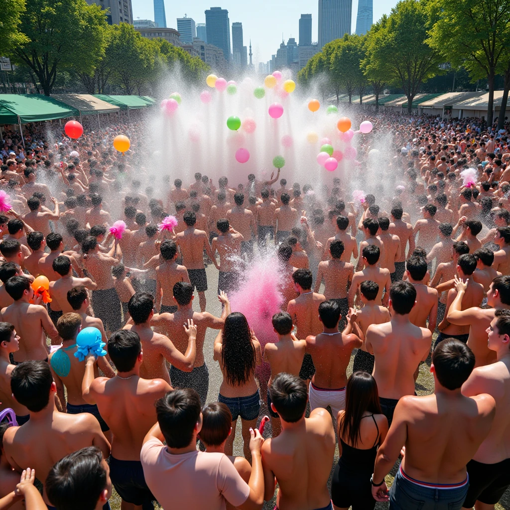 A sexy man wearing kurta, holi festival, beautiful background , nsfw, homoerotic , penis , orgy, group sex