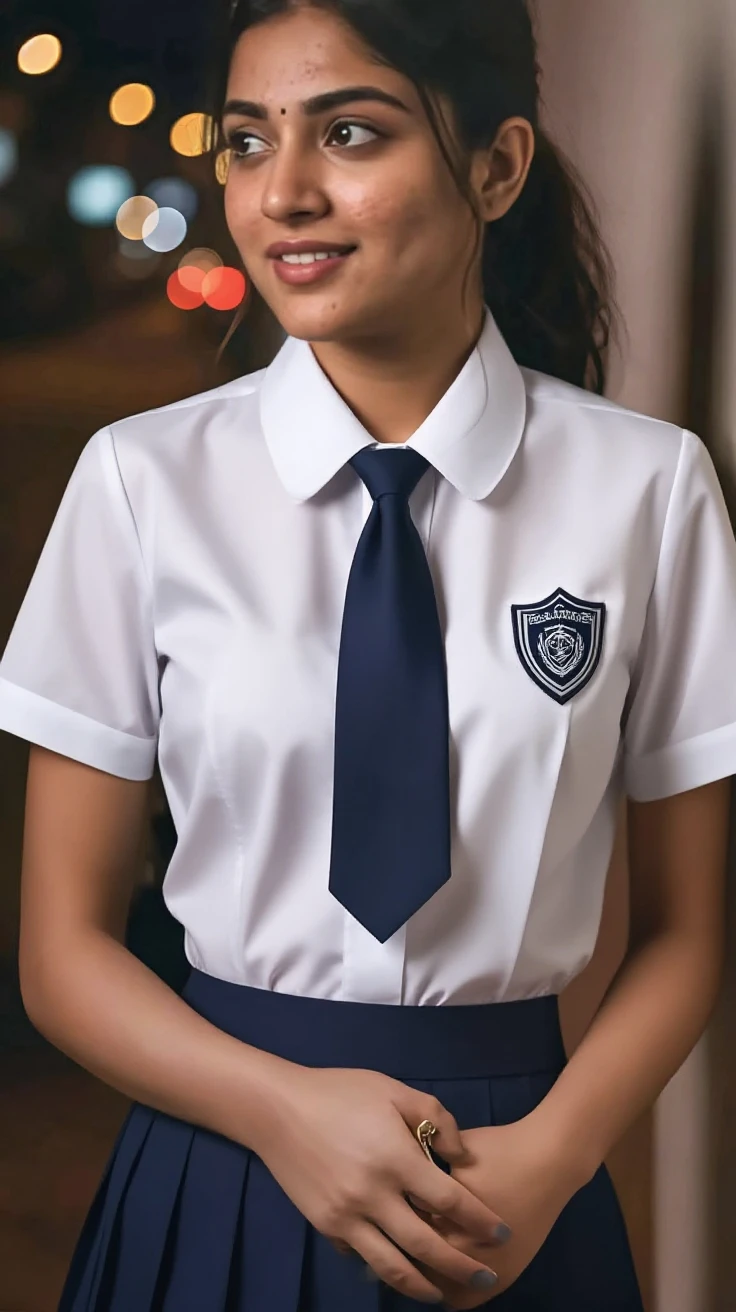 ((Nipples visible through a wet white shirt))、No underwear、Full body view、Long straight black hair、high school student、uniform、sexy、No bra、mini skirt、Japanese、17 years old、