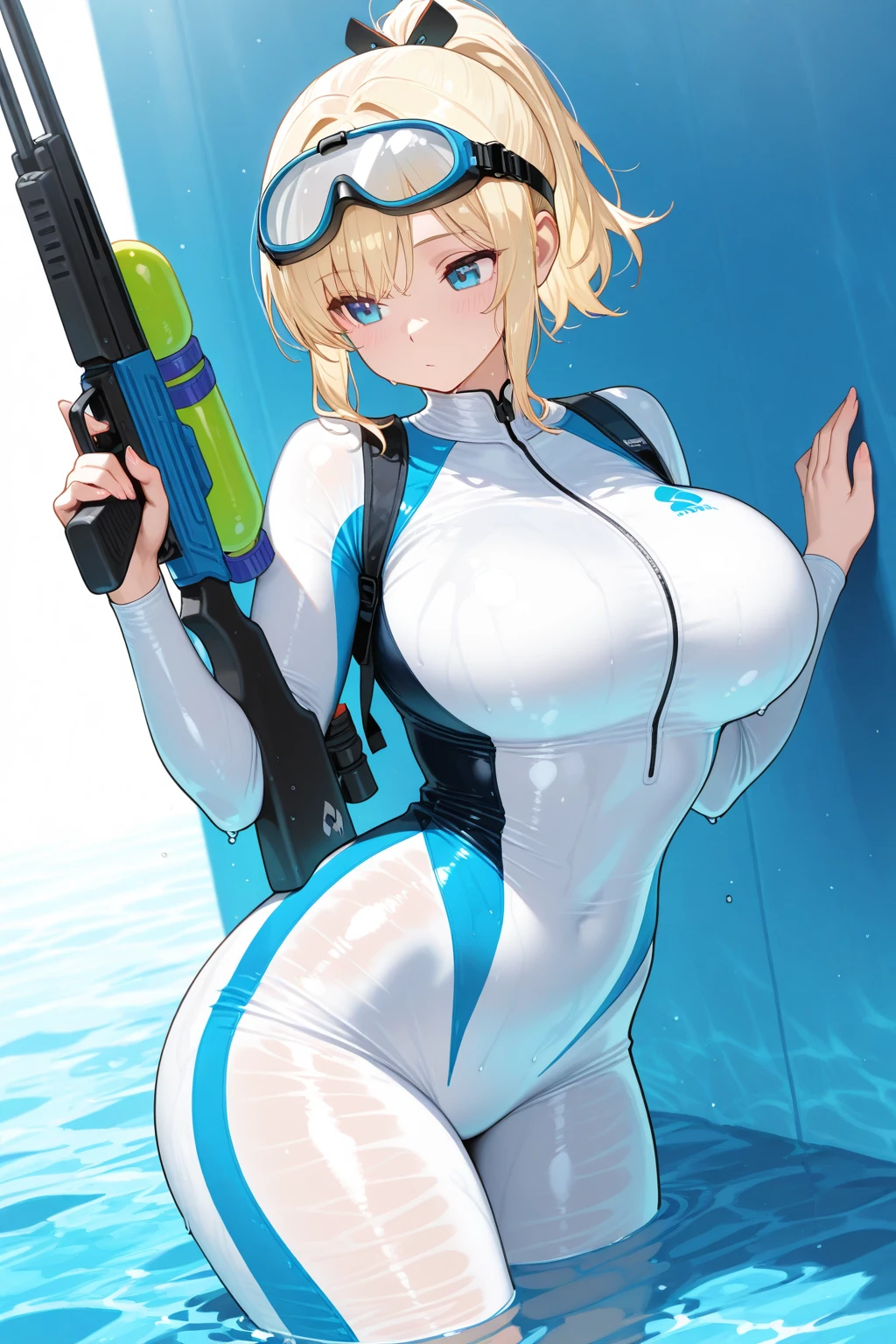 Female swimmer,((Girl with extremely cute and beautiful blonde hair)),(:1.4),Large breasts droop,(((very light blonde ponytail:1.35,hair straight,longponytail:1.4,Colored inner hair,Ear breathing))),((Heterochromia:1.5, (Pink_Eyes and_with eyes))),complex eyes,beautidful eyes,symetric eye)),(((Glow skin:1.5,brightened skin: 1.5,The skin  tanned,Skin glows,The skin  very radiant,shining body,plastic glitter skin,Exaggerated glowing skin,Glowing skin, Wet legs))),(spider lower abdomen,Willow waist,Wide hips,athletic body build,inflatable legs,Detailed body,(详细's脸))，Cute big breasts,'s,'s,'s,((NSFW)),absolute chance,((Magenta two-piece swimsuit,in a bikini,sports bikini)),(RGB headphones:1.5,cyber glove:1.5,Huge mecha gloves),((wetclothes,complex clothing,Complex clothes,Intricate swimsuits, Delicate bikini)),(dynamicposes:1.0),Embarrassing,(Located in the center,Scale to fit the dimensions,the rule of thirds),white backgrounid,artsy photography,(Photos taken by sldr),A high resolution, Focus sharp, (ultra - detailed, Nipples are very delicate), (realistic artwork:1.37),(extremely detaild's CG unified 8k wallpapers),((Synthetic wave background theme)),(((Vibrant colors))),(intricate background),(tmasterpiece),(Best quality at best),female student，(tmasterpiece, A high resolution,ultra - detailed:1.0),1 girl,Young and beautiful women,Perfect female body，Complicated details, the only person,Best quality, 电影灯光,offcial art,The stands up,(((Full body like))),(((Detailed role list)))，