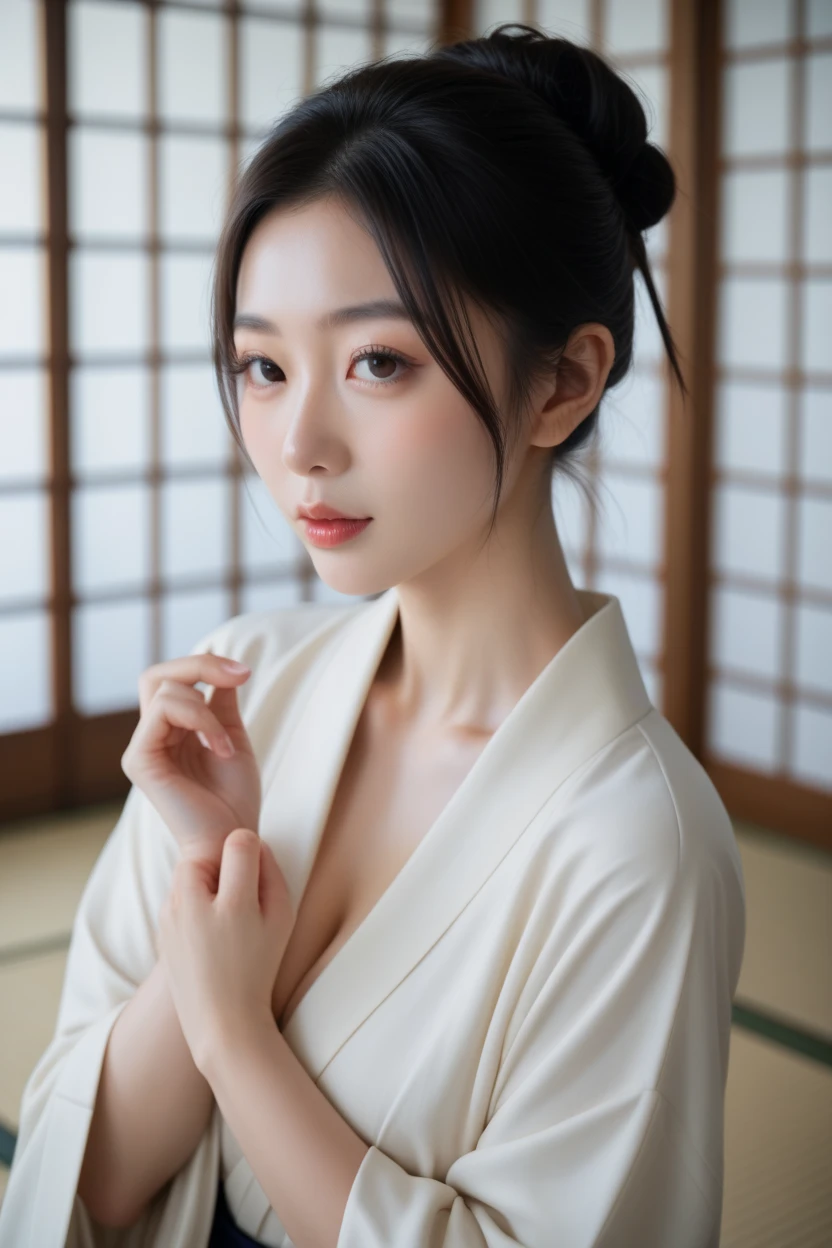 (kimono, Complex pattern, Webbing:1.4),
((highest quality, 8k, masterpiece: 1.3)), Perfect body beauty: 1.4, (Breast A cup:1.2), Small breasts, Round shaped breasts, Perfectly shaped breasts, Highly detailed face, Beautiful woman, (Dark brown shortcuts), Slim face, Highly detailed face and skin texture, Highly detailed lips, (Realistic:1.4),
((28 years old, Sexy young wife:1.2)),
((Yoshiwara Soap, Sit with your legs stretched out in the cypress bath, Take off your kimono, Beautiful thighs:1.5)),
((Sexy atmosphere, hold out your lips, Feeling it when it is inserted into the female genitals, A sigh escapes, Hair is messed up, Hold your chest with your hands)),
((Dark room, Lantern:1.2)),
((Squint your eyes)),
((purse your lips:1.2)),
((Blushing:1.2)),
((Open your mouth a little to show your white teeth)),
((Fluffy cleavage,Flat Chest:1.2)),
Narrow shoulders, Long, slender legs, Thin waist,
Ultra-detailed skin, Glossy Skin, Ultra detailed face, Ultra detailed breasts,
Ultra-detailed eyes, Slit eyes, Brown eyes, double eyelid, Beautiful thin eyebrows, Thin, long eyelashes,
Ultra-detailed lips, Fuller lips, Glossy pink lips, Flushed Cheeks, White teeth,
Beautiful actress's languid make-up, Pink lipstick, Smoky eyeshadow, Eye foundation,
Dark brown hair, Delicate and soft hair, Hair blowing in the wind,
(Elegantly putting your hair up, short hair, ponytail:1.5), Layered Cut, (Blunt bangs:1.2),