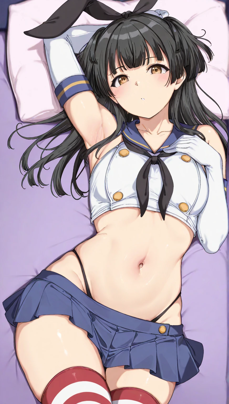 cute little、Amazing beautiful girl, Anime style, 、17 age、on the bed、A dark-haired、Straight hair、Glamour、Colossal tits、de pele branca、wide-open legs、Very embarrassing、red blush。 Best Quality , Textured skin、 high details, High quality,Semi-long hair、No shoes,I can see the belly button、nudde、fullnude,pubick hair、Black short socks、Pubic area、 hair、Open the crotch,、Tsurime,Troubled face、Anime-style eyes,Anime-style nose,Turn your pubic area towards me、eye glasses、Sailor Suit Jacket,Highlights in the eyes、The pubic area is open,Lots of pubic hair、Ass hole、night lights、I want you to smell my pubic area、Camera view from below