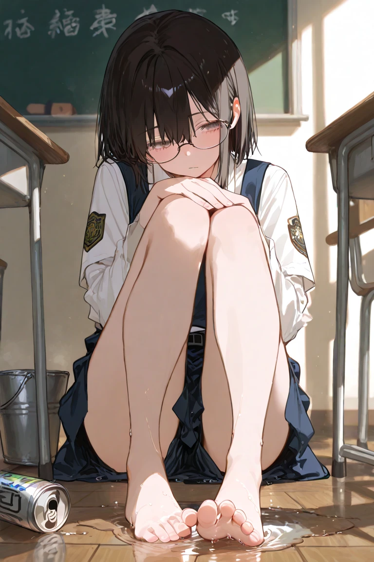 (1 tiny girl, girl with anatomically perfect body, ultra detailed hands, Perfect hands, ultra detailed face, cute eyes, pale skin:1.1), (peeing herself, peeing, peeing self, very desperate to pee:1.3), (ruffle dress, sandals), (home, toiletrec), (shaded face, wavy_mouth, flustered, sad, crying, desperate, breathlessly, full face blush, refreshing:1.2), (peeing, peeing self, peeing, peeing self, pee puddle:1.3), closed eyes, Best Quality