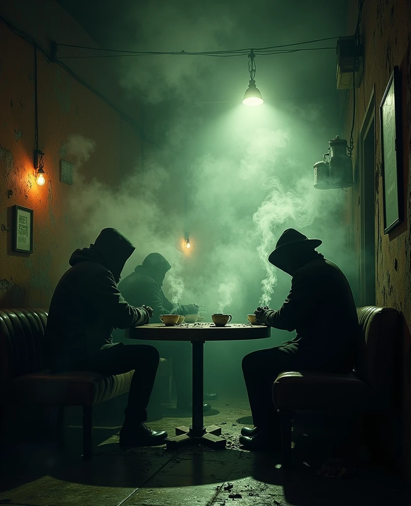 Create the interior of a shop where you can see many women smoking a hookah. On one wall the name Smokin Aces should be written, that&#39;s the name of the place. And the joker character should be on another wall with graffiti and an ace up his sleeve. 