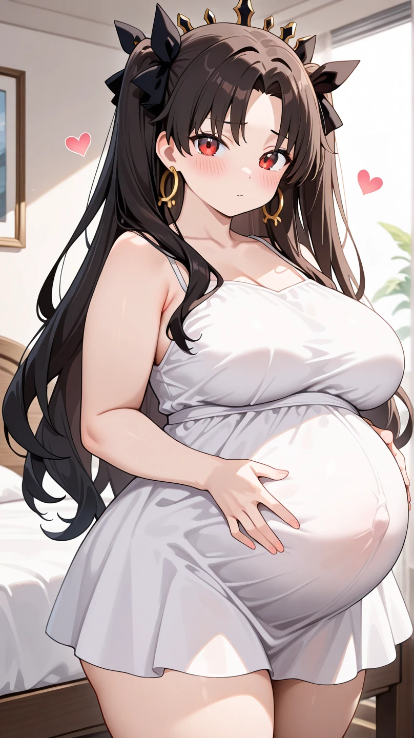 1girl,,big breasts,hotel room,bed,(8k),
,detailed face,black hair,brown eyes,very long hair,embarassed,small smile face,ponytail,hair, high_res, high_definition,battlefield,sexy pose,White_Brassier,black_panties,((pregnant stomach bloatedbelly)),(face crying 😭 because of regret)),((really sad)),.