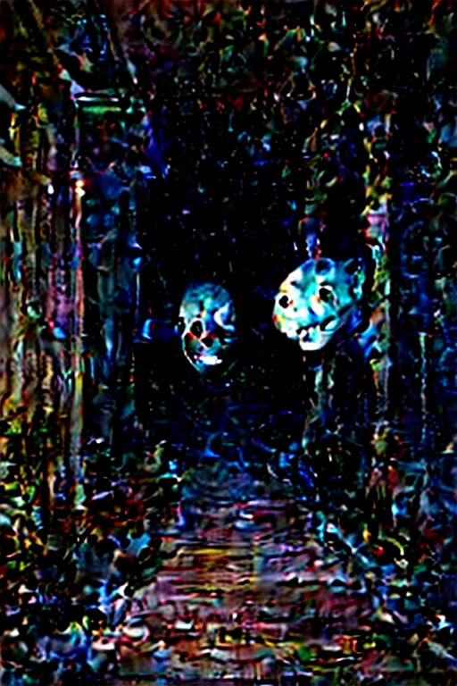 A highly realistic and 3D-rendered image of the interior of a building infested with zombies, capturing an utterly gore-filled, haunting, dark, and terrifying atmosphere. The image should be somber and extremely frightening, featuring gore and slasher elements with copious amounts of dripping blood. The scene must incorporate eerie and horrifying characteristics, with vibrant and striking colors in vivid and sharp tones. Shadows in the background should hint at total horror and chaos. The focus should be on numerous rotten zombies devouring the building's inhabitants, showcasing an obscured and terrifying environment with penetrating, hollow eyes. Additionally, imagine a large, terrifying zombie face with skin completely torn and shredded, in an advanced state of decay. The zombie should have large, threatening white eyes with red accents, set against a dark, apocalyptic, and macabre background. This image needs to be extremely realistic and rendered in 3D.
