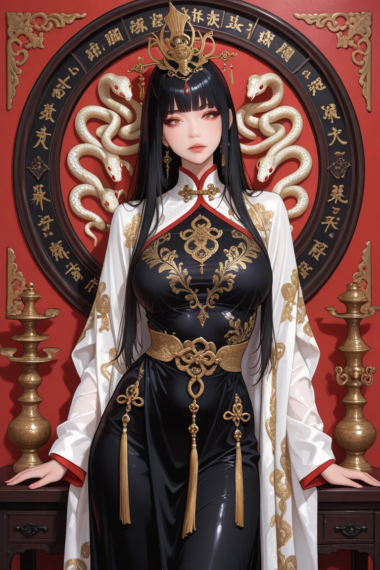 highest quality,masterpiece,shape,an very detailed and beautiful,very detailed,CG,unity,8k wallpaper,wonderful,finely,master,highest quality,1 female, mature woman, red lips, Calm, intellectual, silk glossy see-through,black face veil , black nylons , silk stockings ,See-through Hakama、transparent black kimono ,sheer lingerie,enamel high heels,pearl necklace,red collar,straight, black eye,セミロングの黒髪straight, hair ornaments, Japanese style room, navy eyeshadow,Enamel Pin Heel