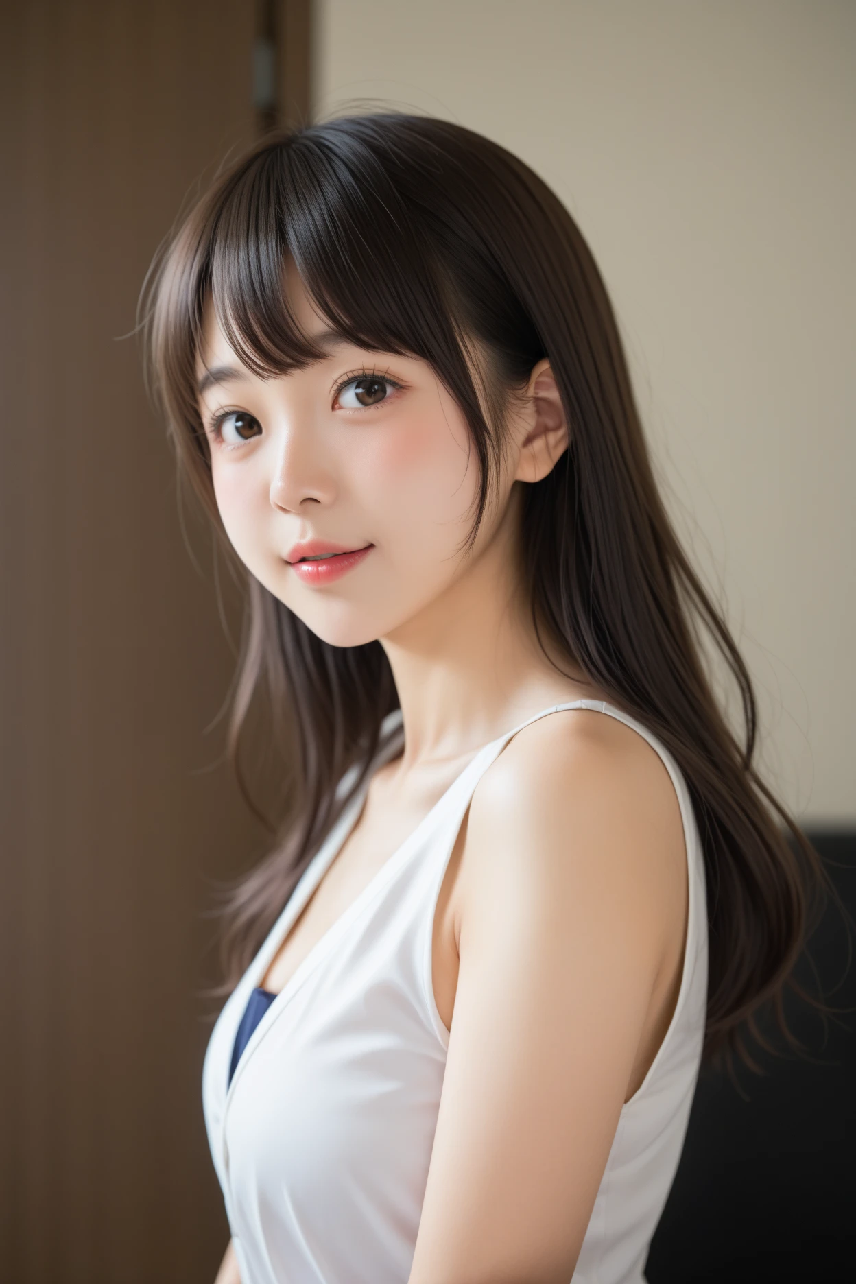 (best quality, masterpiece, 16K, ultra detailed, beautiful skin, professional lighting)
A girl, full body,{{Sit on a chair:I can see her panties:white panty:-see-through}}