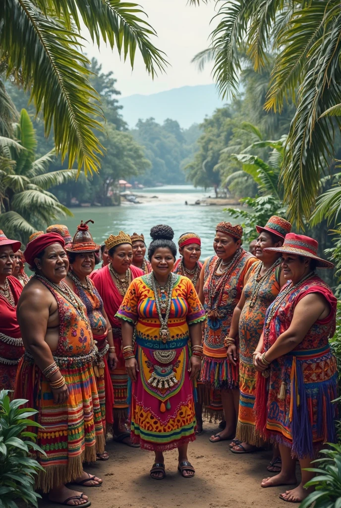 Post Creative Upscale Variations Upscale Download Generation Data Prompts Txt2Img 8k, top quality, finish: 1.2), (realistic, photo-realistic: 1.37), highly detailed, (1000 girls), This realistic image shows a large group of curly-haired papua new guinea women, wearing brown bikinis and tight traditional papua new guinea clothing, walking among traditional papua new guinea houses. The women in this image are black and appear to have different ages and short body shapes. The atmosphere of this image looks like a parade or special event involving many female participants. , breasts, beautiful eye details, (traditional dress: 1.1), ((sexy)), curvy body, (full body), standing, sexy, Translated with DeepL.com (free version)