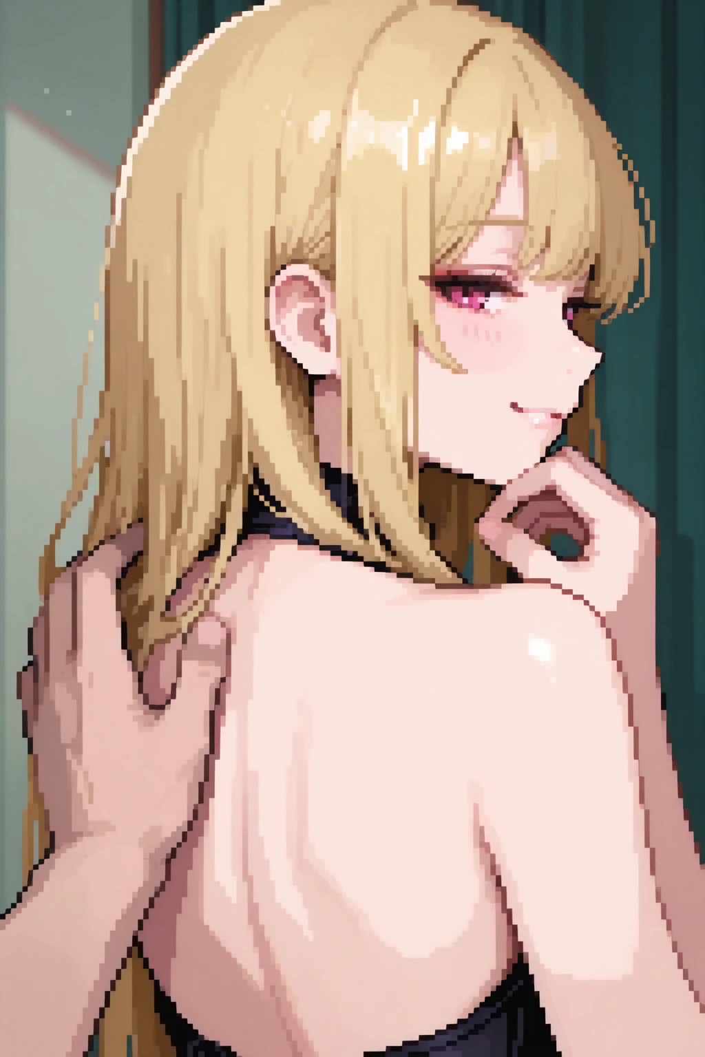 score_9, score_8_up, score_7_up, score_6_up, score_5_up, score_4_up, BREAK 1girl, blonde hair, loose hair, swept bangs, red eyes, long eyelashes, confused expression, bent over, blunt bangs, short, BREAK solo, small breasts, skinny, arched back, thigh gap, princess outfit, BREAK (bedroom:1.2), innocent, lovely, adorable,
