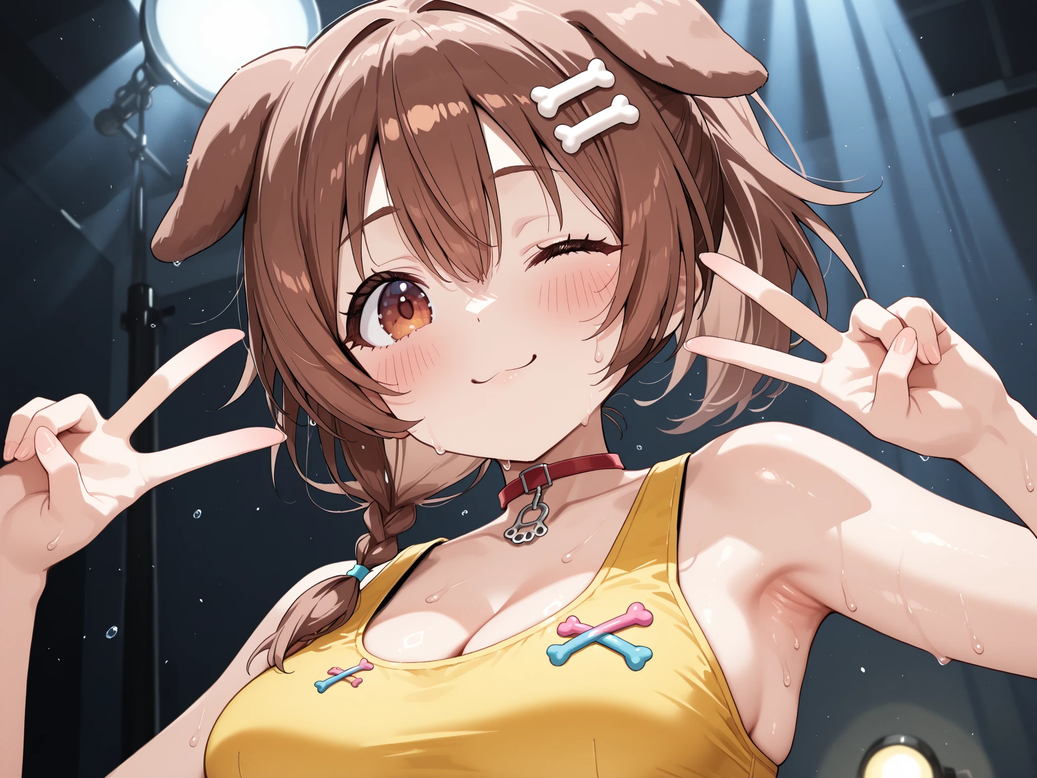 absurderes, top-quality, 1girl in, 独奏, Eye focus, Look at viewers, Miku Nakano, bunnygirl,rabbitears,brown haired