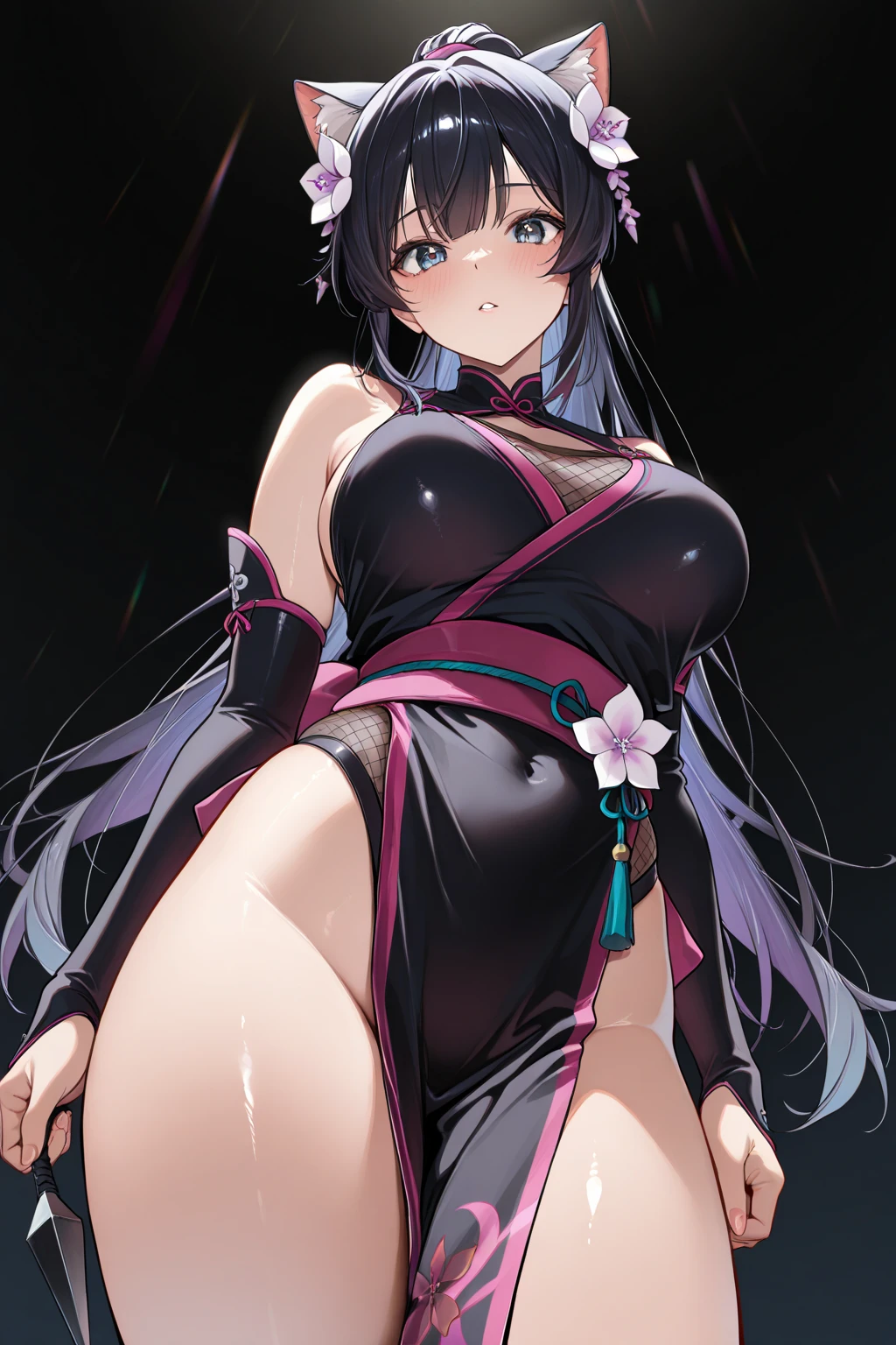 anime girl with purple hair and blue eyes in a bikini, long beautiful flowing kimono, hextech, 🐎🍑, no watermark signature, thick and dense vines, kai'sa, morgana, bending over, fox, cd, wukong, fubuki, leaking, wrapped, jaeyeon nam, 1 9 th, catapult, 100