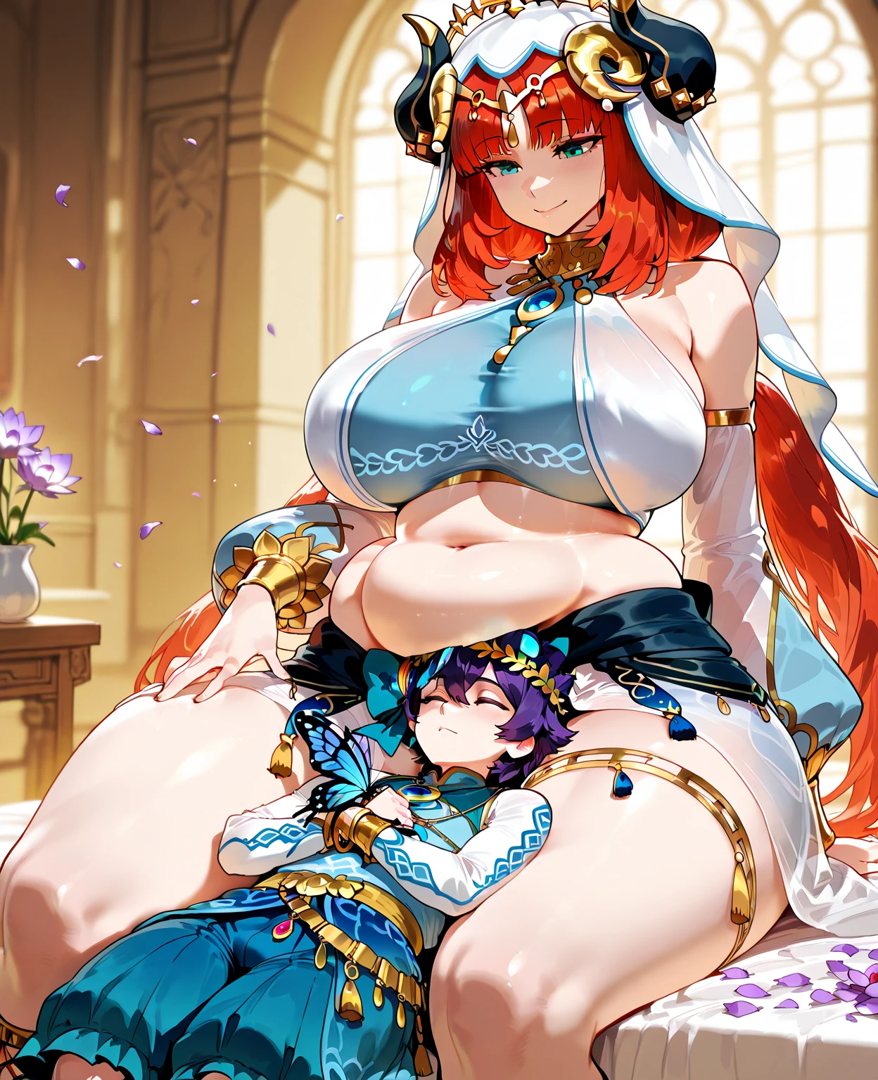 score_9, score_8_up, score_7_up, score_6_up, source_anime, masterpiece, newest,
Highly detailed, couple BREAK 1 girl, revealing clothes, (extremely fat:1.4), (gigantic fat rolls:1.1), thin face, thin neck, assertive BREAK (long haired sexy young man:1.4)