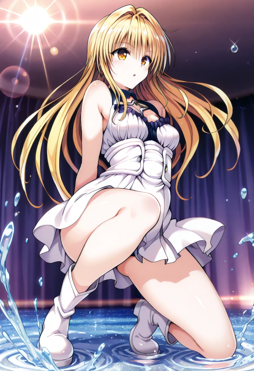 (masterpiece), (best quality), (detailed), light layer, 1solo girl, young girl, perfect body, blonde hair, defined chest, defined collarbone, ultra realistic, photorealistic, detailed, ,Enhance, wearing abunny outfir, fisnet stocking, bunny ears, nightclub background, smiling