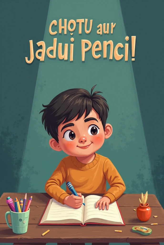 there is a boy in a red shirt holding a pencil, powder Nándor Katona, drawing sketches on his notebook, by Fernando Gerassi, por David Rubin, vermelho - bochechas!!, cr3, Rayyan, holding pencil, Diego5, por Luis Molinari, marcas em seu rosto, por Emerson Silva, by Matteo Pérez