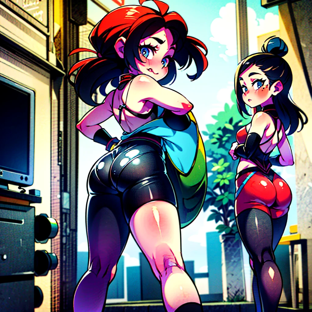 score_9, score_8_up, score_7_up, score_6_up, score_5_up, score_4_up, (2girls), ((undressing, underwear, clothes pull, pulling others clothes, panty pull, shirt lift, open shirt, skirt pull, clothes lift)), BREAK,
{gaigebl2, twintails, excited, freckles, single mechanical arm, goggles on head, bandaid on face, choker, gloves, belt, skirt, thigh high striped socks, hood, necklace, torn clothes}, BREAK,
{(Rainbow Dash from equestria girls), movie accurate equestria girls, detailed, athletic, healthy, beautiful, female,}