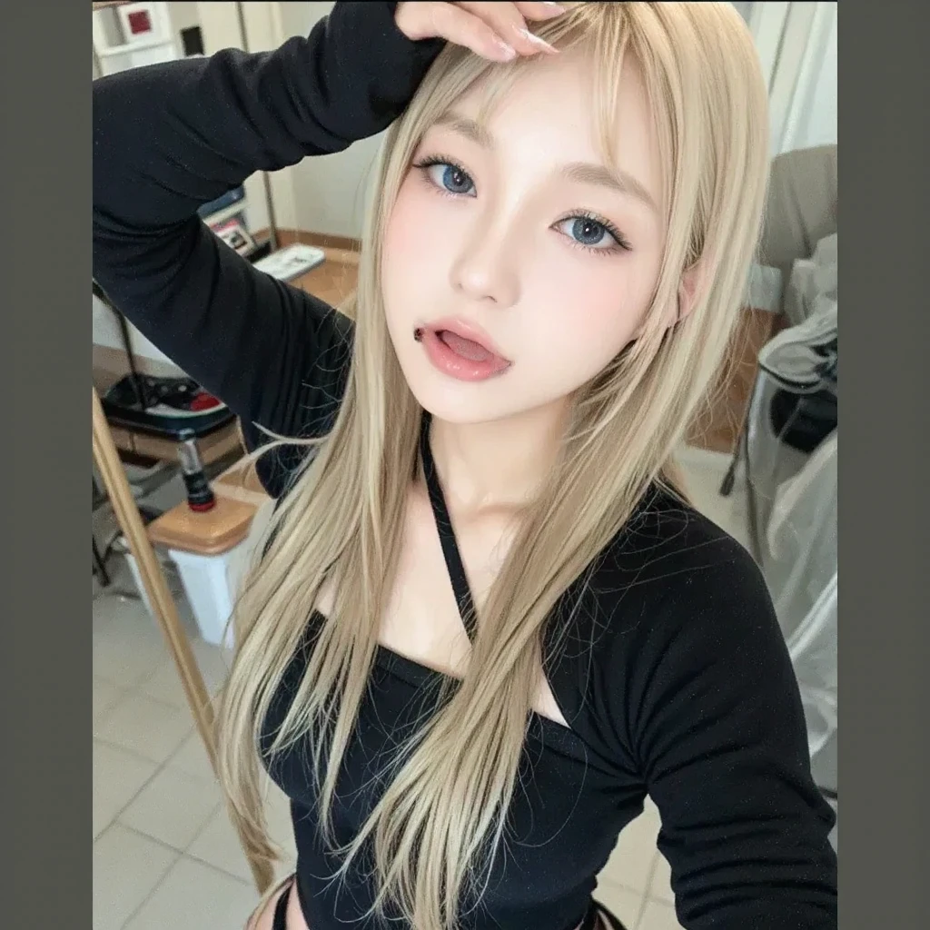 windy blonde hair、Sexy and beautiful、Very cute face、very long and beautiful straight blonde hair、Shiny and dazzling bright blonde hair、Very cute beautiful face、Sexy and cute beauty 1、Her bright pearl green eyes are cute、Beautiful transparent skin、Long bangs cover cute features、Beautiful babe with clear, beautiful dark blonde silky hair