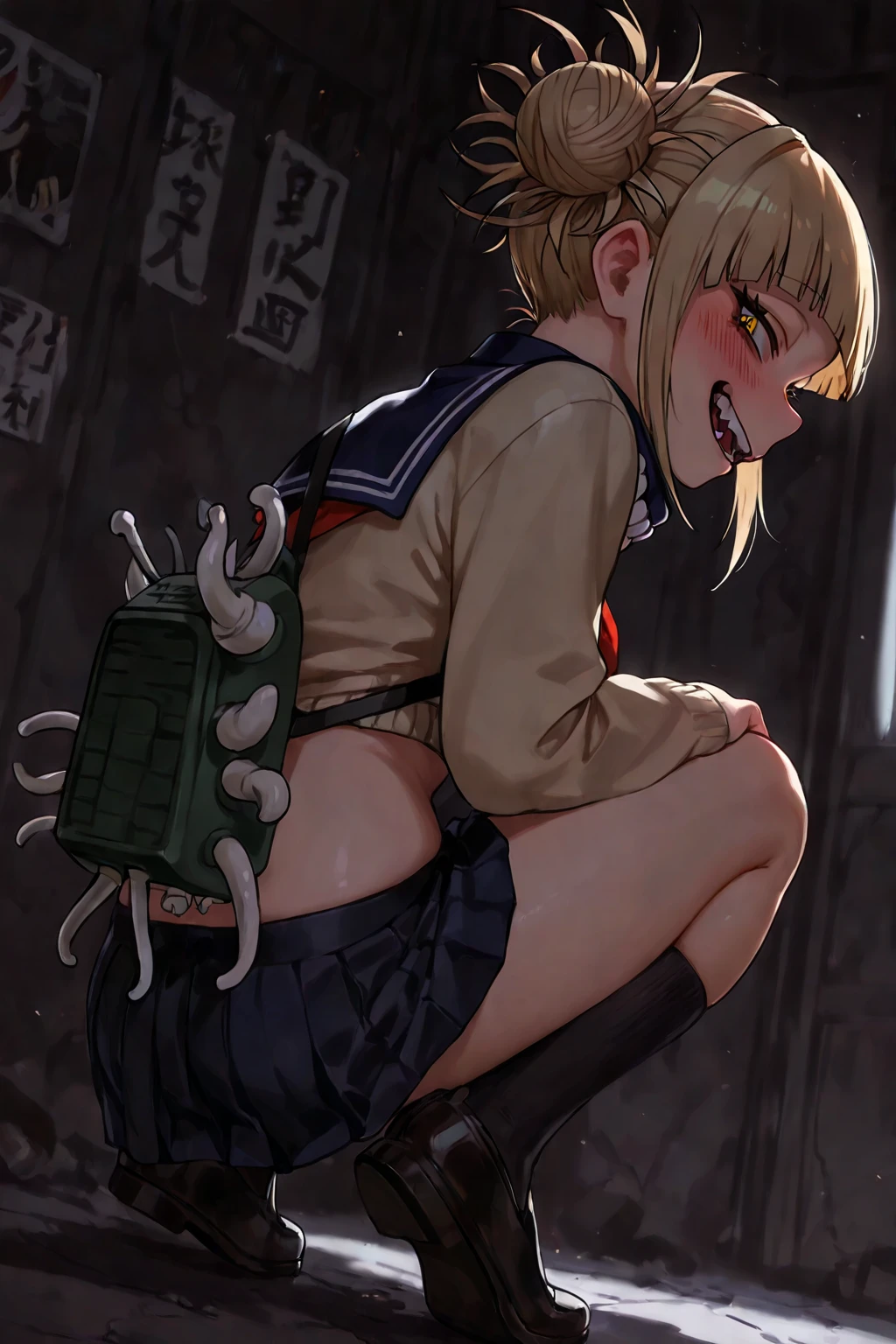 (1girl:1.5),On the bed,High resolution、Girl with vaginal worm、Blonde Bob、The worm stimulates the female genitals from within、(Worm protruding from female genitals:1.5)、Worms and sex、(Hold the worm in your hand and insert it into the vagina.、:1.4),Giving sexual pleasure to a girl's vagina、The worm lives in the girl's vagina.、Melted face、Dripping with love juice