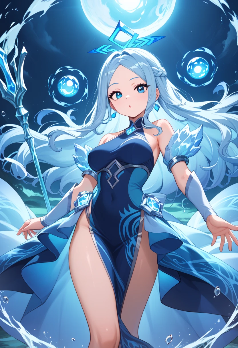 (better quality,ultra-detailed,Realistic:1.37)、1girl, she is using magic spell,IceMagicAI,she is using ice magic ;she is wearing very sexy outfit,small skirt,we see her lingerie colored, porte jarretelle,milf 30 years、(piercing eyes:1.5)、look agressif、elegant outfit、ice magicarcs dancing around、hold a large magic scepter enchanted with frost magic,outside, scene of launching an spell with a magic circle, corps entier,only lingerie