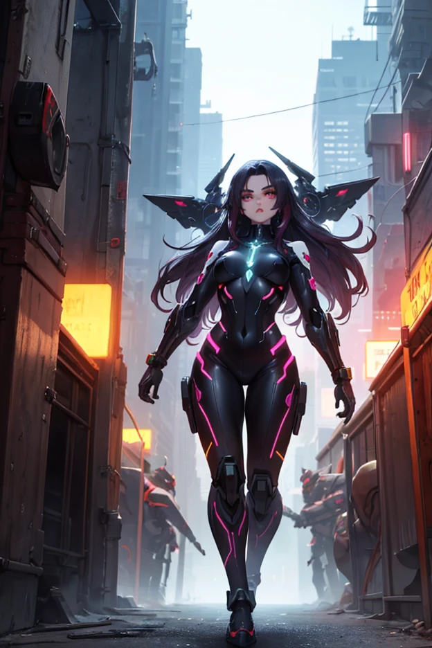 In a vast space, there is a starry sky with the constellations of the zodiac shining brightly. The sky is filled with shades of purple, resembling beautiful nebulae. The constellations are vibrant and distinct, forming a mesmerizing celestial display. As the backdrop, a futuristic cyberpunk city spreads out at the bottom, with its neon lights casting a magical glow. The cityscape is filled with towering skyscrapers, holographic advertisements, and bustling futuristic vehicles. The combination of the serene starry sky and the vibrant cyberpunk city creates a visually stunning contrast. The overall atmosphere is enchanting, blending the beauty of the cosmos with the allure of technology. The colors are intense and vivid, with a mix of deep purples, vibrant blues, and glowing neon lights. The lighting is dramatic, with the stars and city lights creating a captivating play of light and shadow. The level of detail is incredibly high, capturing even the minute intricacies of the constellations, cityscape, and nebulae. The art style is a combination of realistic and cyberpunk, combining the grandeur of the universe with the futuristic vibes of the city. The result is a masterpiece of art, with every pixel reflecting the artist's skill and imagination. (best quality,4k,8k,highres,masterpiece:1.2), ultra-detailed, (realistic,photorealistic,photo-realistic:1.37), HDR, UHD, studio lighting, ultra-fine painting, sharp focus, physically-based rendering, extreme detail description, professional, vivid colors, bokeh, portraits, landscape, sci-fi