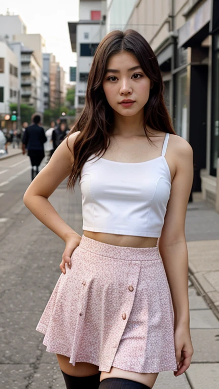 NSFW, 1girl in, (Well-formed face), Pink blouse, Dark blue mini skirt, heavy wind, ((Skirt jumps up in strong winds)), ((skirt rift)), (White panties with lace), ((Flip up your skirt to show off your panties to the camera)), ((You can see all your panties)), (Skirts are absolutely worn), ((showing panties)), (Blouses are absolutely worn), no-bra, emphasis on the buttocks, turned around, long , The costume is sheer, de pele branca, slender, Small buttocks, small tits, Sunnyday, Modern old cityscape, Wet, Dark hair, I have bangs, short-hair, Smiling smile, surrealism, Cinematic lighting, depth of fields, One-person viewpoint, F/1.8, 135 mm, canon, nffsw, masutepiece, ccurate, Anatomically correct, Textured skin, Super Detail, high details, High quality, awardwinning, Best Quality, hight resolution, 1080p, 4K, 8K